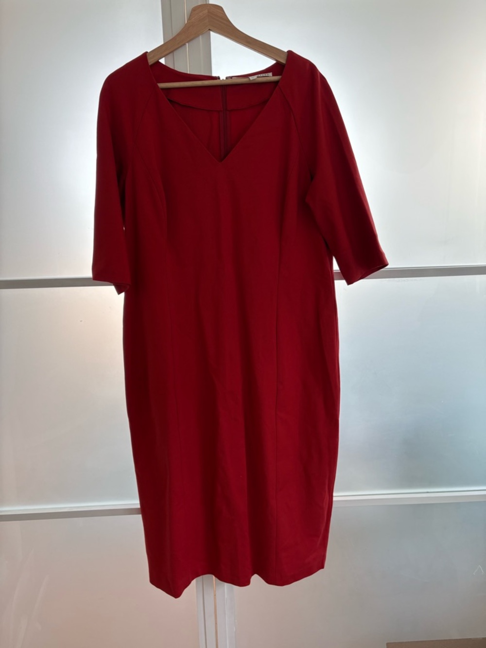 Classic Red V-Neck Women’s Dress, Veronica Beard size XL
